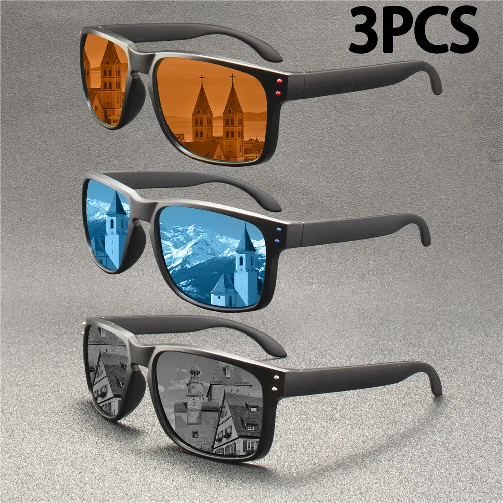 

3PCS New Polarized Glasses Men Women Fishing Glasses Sun Goggles Camping Hiking Driving Eyewear Sport Sunglasses