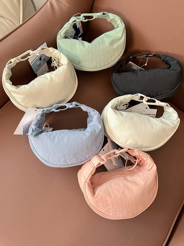 Waterproof  Dumpling aped Bag Detachable oulder Strap Handheld Crossbody Bag New Sle Casual Nylon ex Zipper Clo...
