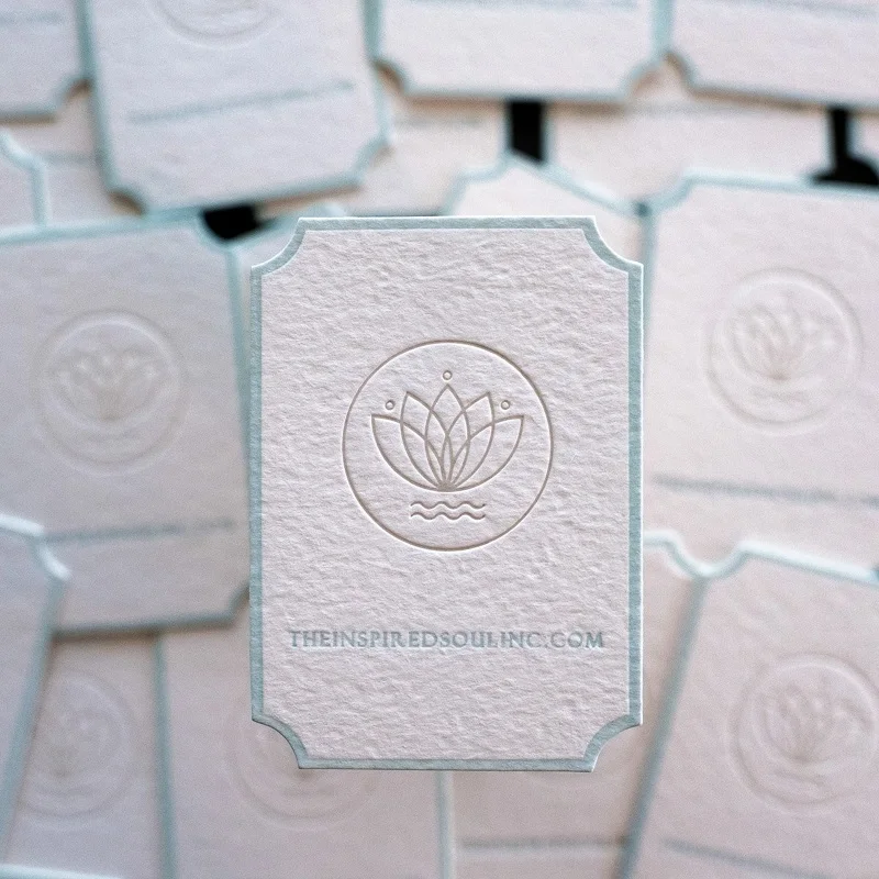 Customized 450g Cotton Paper Embossed Debossed Stamping Business Personalized Business Card Design Printing