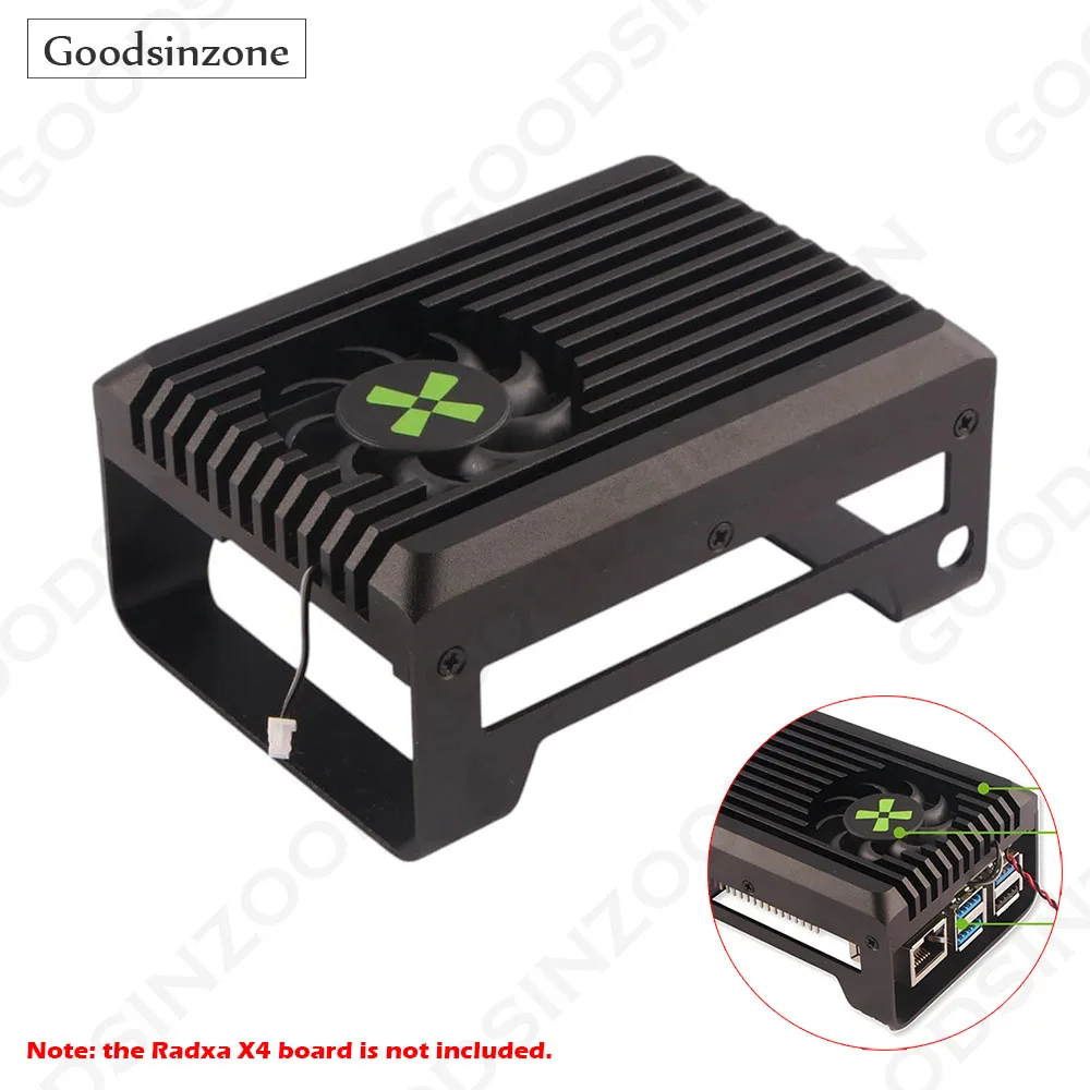 

Premium Metal Heatsink Case with Fan Kit for Radxa X4, Shell Cooler Heat Sink for Radxa X4 Active Cooler