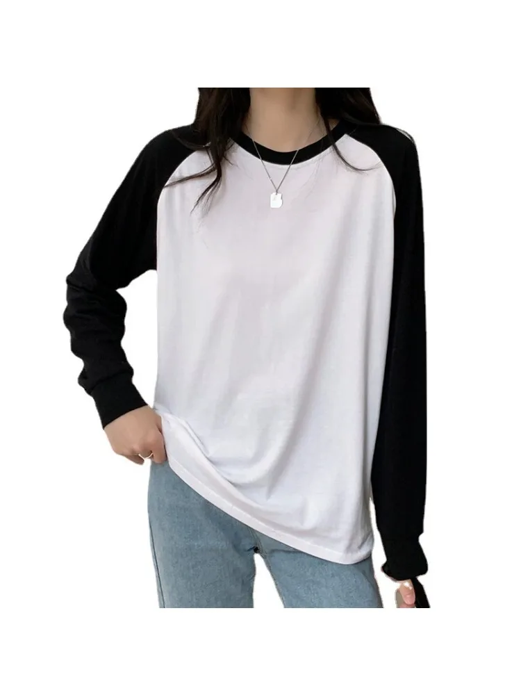 Woman Casual Long Sleeve Crew Neck T-Shirt Women's Regular Solid Color T Shirt All Seasons Tees Tops Ladies Clothing Streetwear