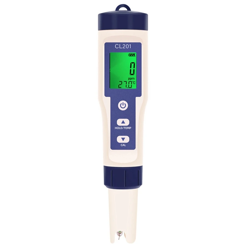 

MALL Chlorine Testing Pen 2-In-1 Water Quality Tester Measuring For Aquarium Swimming Pool