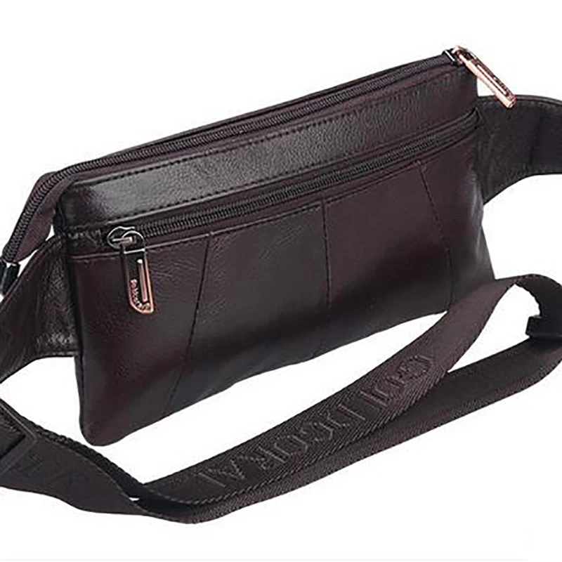 Pacote de Peito Mensageiro de Ombro Único para Homens, 100% Couro Genuíno, Sacos Crossbody, Cinto de Motocicleta Rider, Marca Famosa