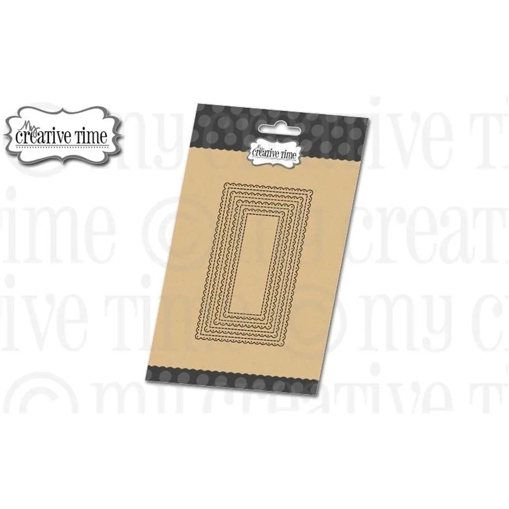 

2026 New Creative Time Metal Cutting Dies for Scrapbooking Cute Card Scallop Layer Dies Embossed Scrapbook Template