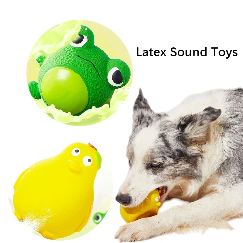 New Dog Toys Latex Funny Dorky Cute Small Animal Funeral Frog Yellow Duck Sound Grinding Boredom Interactive Toys Pet Supplies