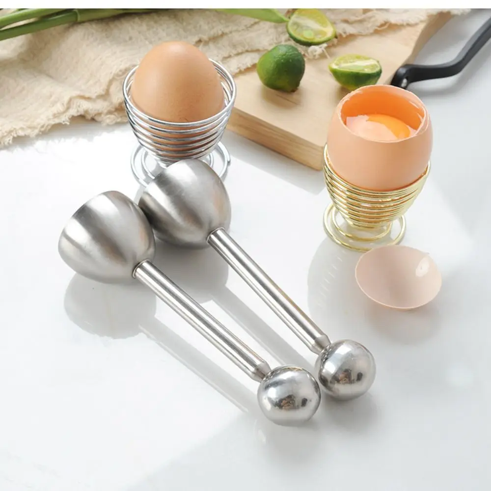 Stainless Steel Egg Shell Opener Multifunction Practical Egg Topper Cutter Creative Egg Cups Stand Holders Boiled Eggs