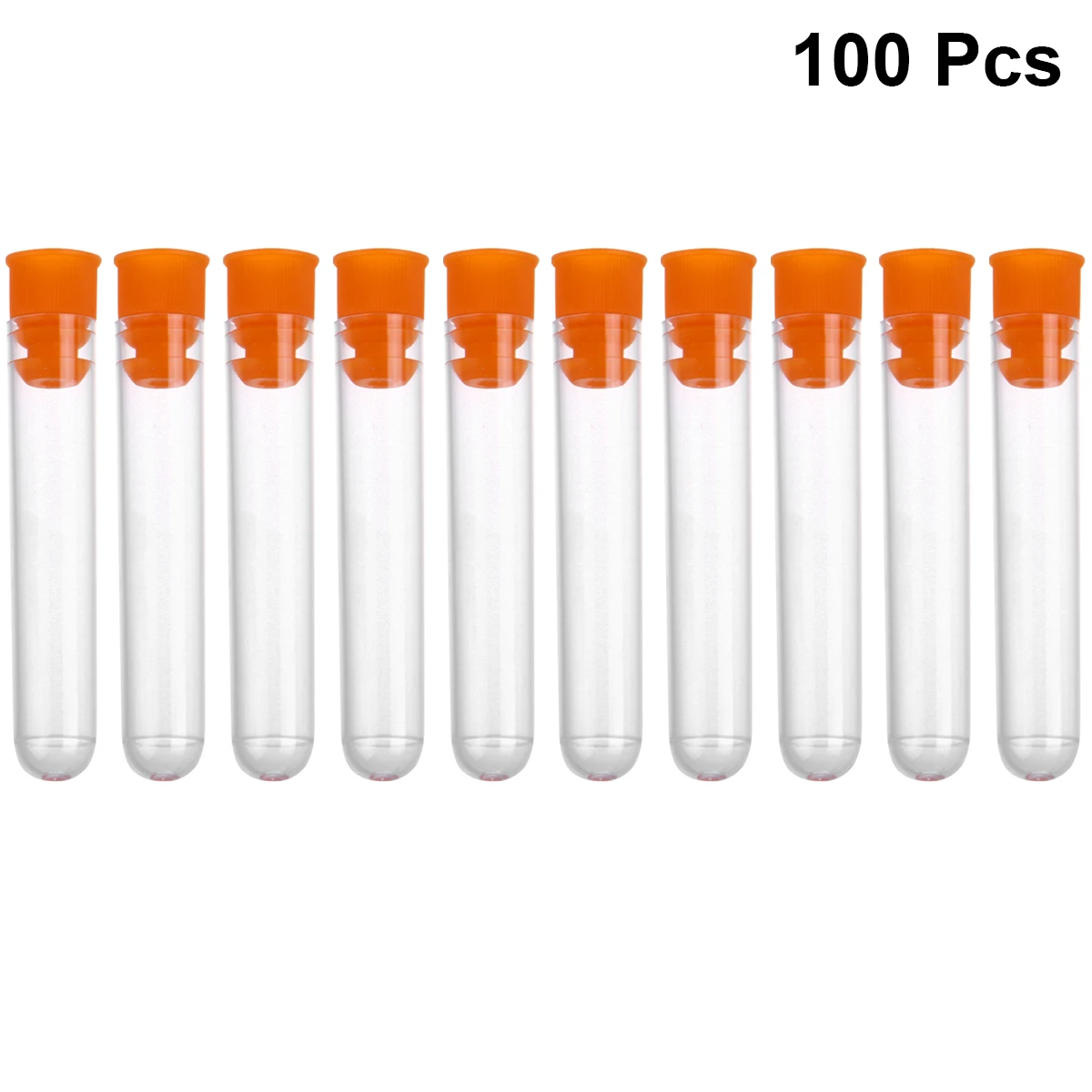 

100 Pcs Vials Plastic Test Tube Tubes Containers with Cover Experiments