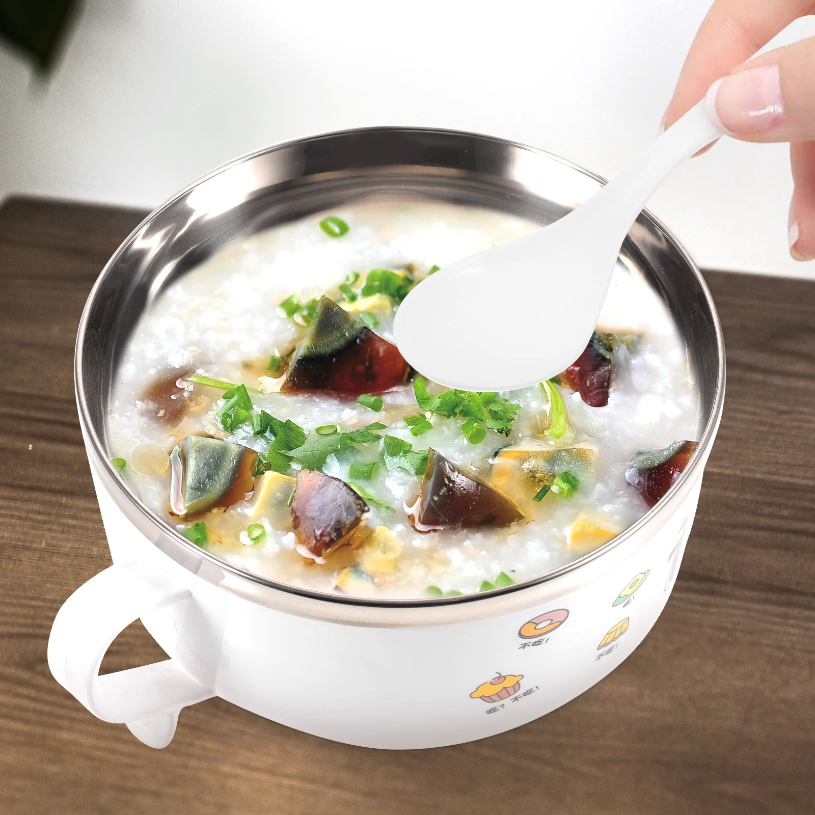 

Cartoon Instant Noodles Bowl Insulated Stainless Steel Large Ramen Food Container Cute Bowls with Lid Nonslip Breakfast Bento