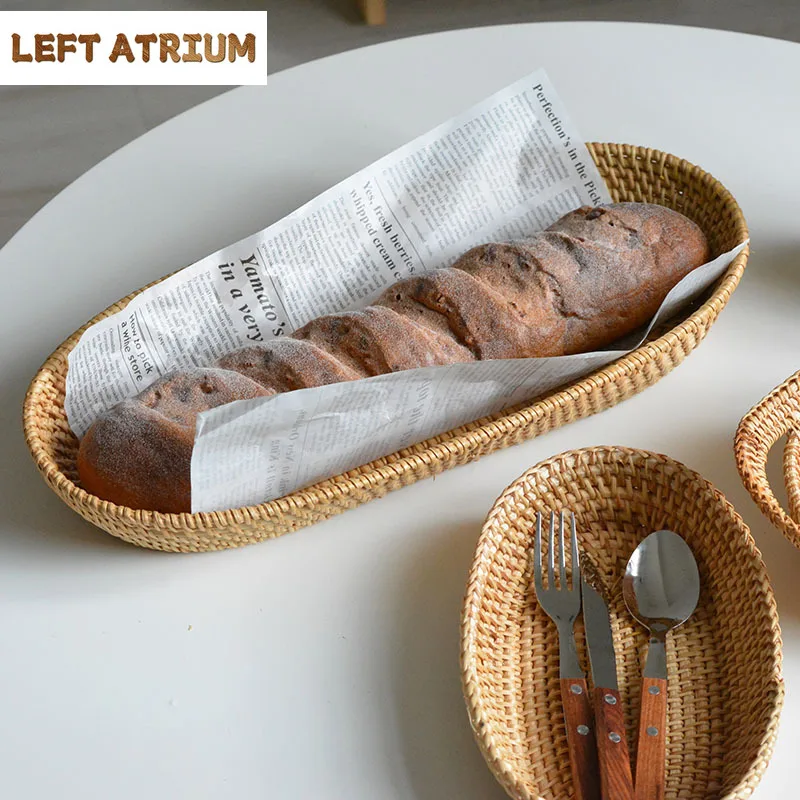 

Корзина из ротанга, деревянная плетеная корзина, тарелка с фруктами, хлеб, закуска, продукты, булочка на пару, обеденный стол, журнальный столик, верхняя корзина для хранения