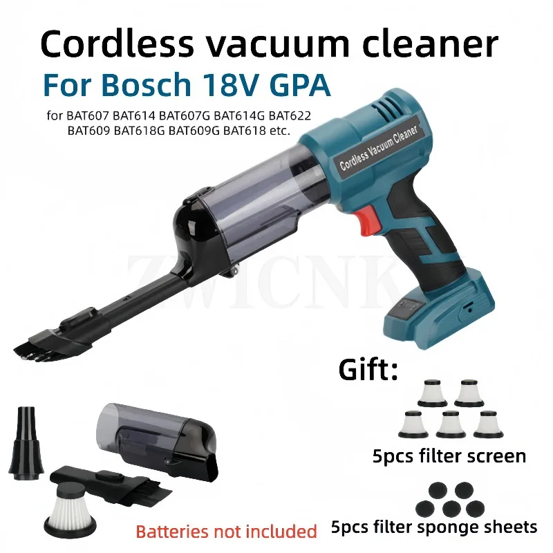 

New cordless handheld vacuum cleaner, suitable for Bosch 18V GPA lithium battery BAT607 BAT614 for cleaning cars, tables, etc.