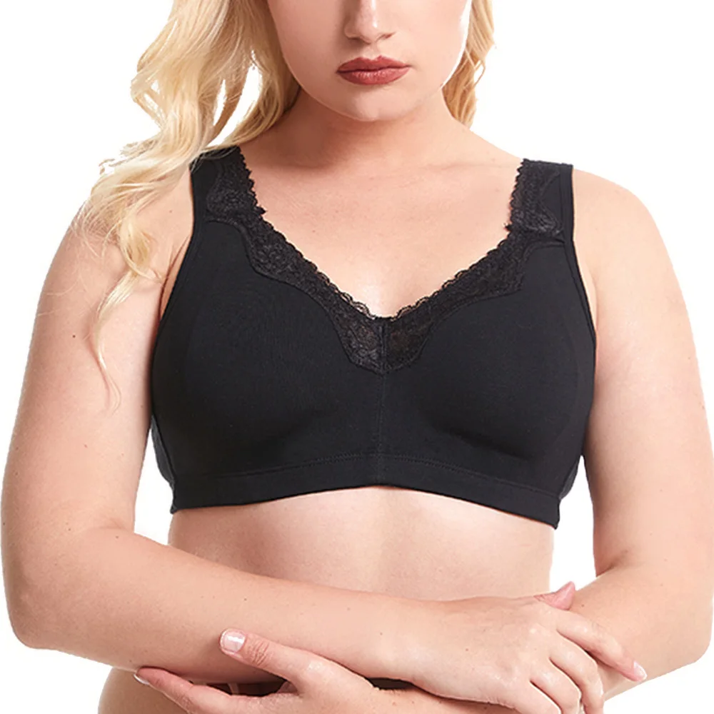 BCHRAYIUP Women\'s Plus Size Bra Full Coverage Non-Wired Non-Padded Minimizer Cotton Bra 34 36 38 40 42 44 46 48 50 52 ABCDEFG