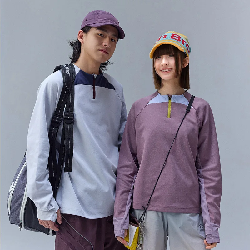 Unisex  Mountain Camping Style Breathable Color-blocked Long-sleeve Hoodie with Antibacterial Quick - Drying Zip - Up