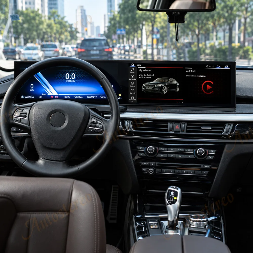 Qualcomm685 32 Inch Dual Screen Odometer Carplay Android For BMW X5 F15 X6 F16 2014-18 Car Multimedia Player Car Digital Cockpit