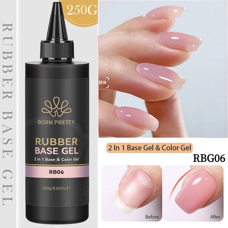 BORN PRETTY 250g 6-in-1 Gel-Nagellack Multifunktionaler Nagelspitzen-Kleber Verstärkungsnägel Super Base Top Coat Nagelverlängerung