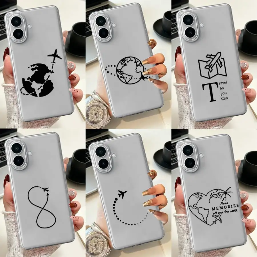 Plane Map Silhouette Case for Samsung Galaxy A26 A52 A57 A56 A27 A54 A15 A34 A35 A14 A16 A36 A13 A55 A23 A33 A52 Phone Cover 