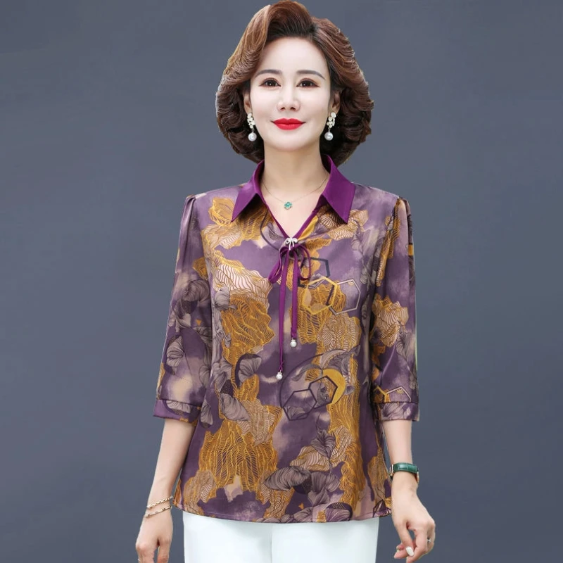 

New Three-quarter Sleeve Shirt Fashionable Women's Top Thin Breathable