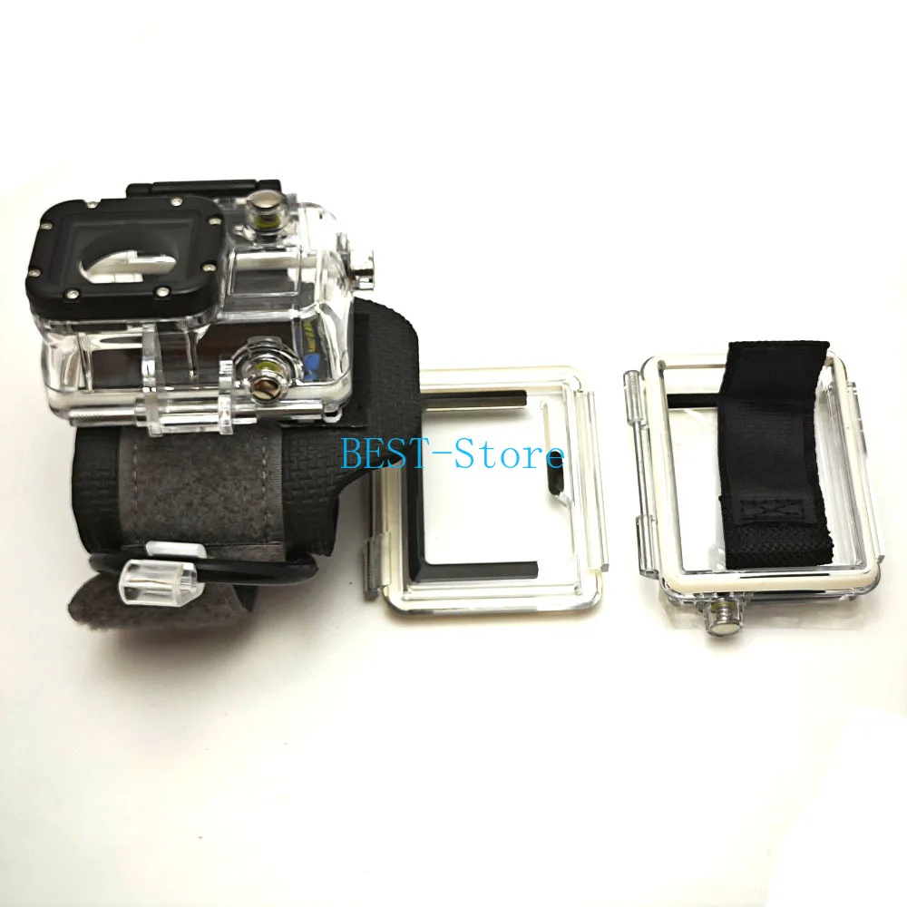 Оригинальный водонепроницаемый чехол для дайвинга длиной 60 м с ремешком на запястье и 2 задней камеры для Gopro Hero 4 3 3+