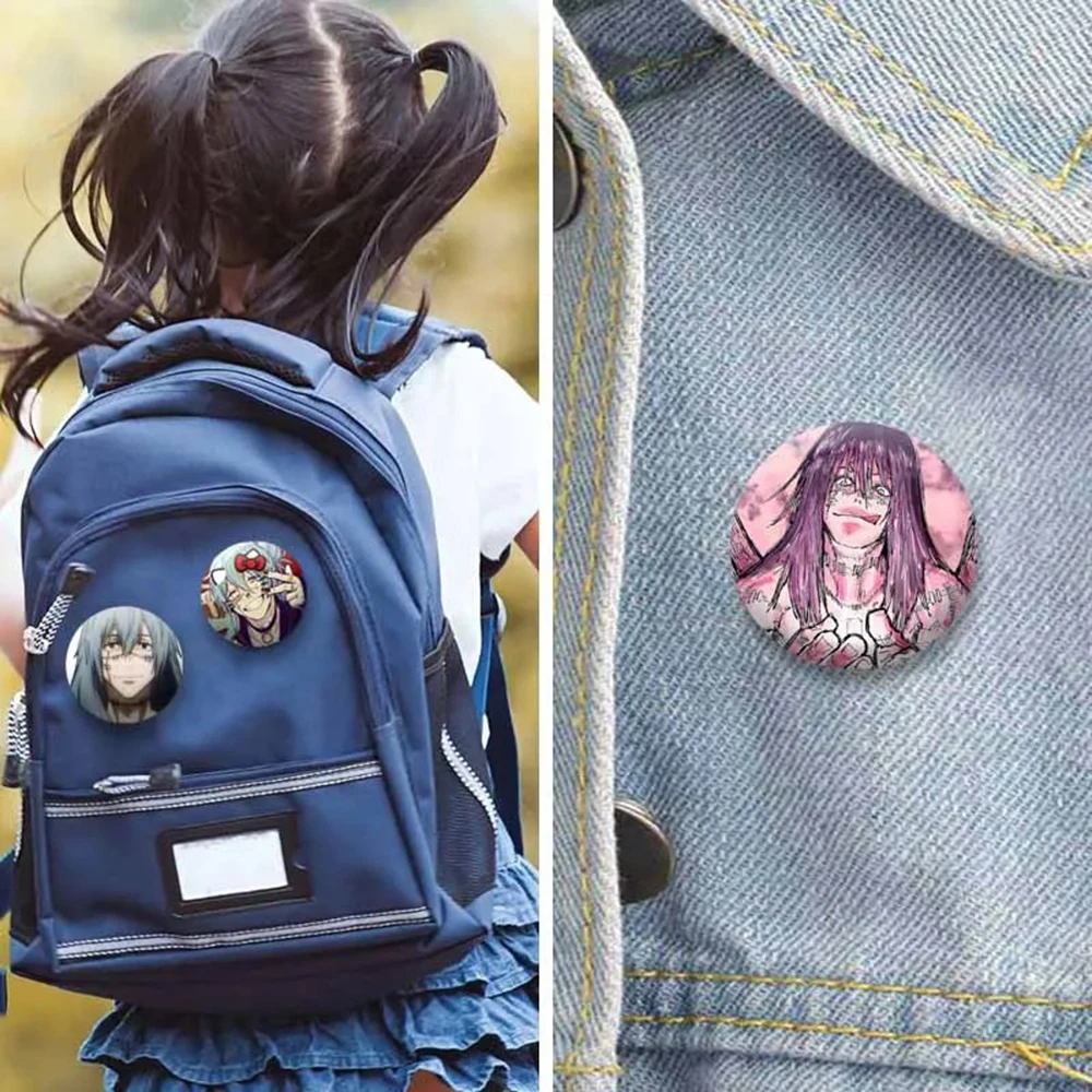 Coole H-Shuichi Saihara-W Abzeichen 25 32 44 58 75 mm Runde Cosplay-Pins Taschendekoration Fans Sammlerstücke Freunde Geschenke Brosche Souvenir – Detail 3