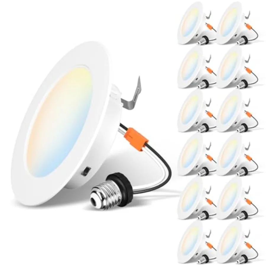 4 Inch LED Recessed Lights, LED Can Lights, Color Selectable 2700/3000/4000/5000/6000K 5CCT, 7W 700LM, Dimmable Recessed Lighti