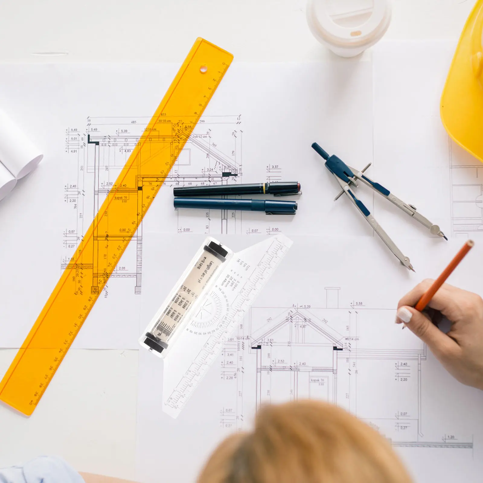 Drawing Roller Ruler Art Draft Functional Tool for Students Measuring Parallel Drafting Scale Paralell Line Fold