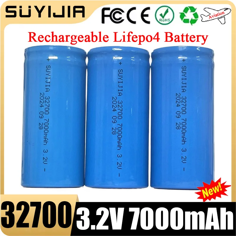 New 3.2V 7000mAh 32700 Lifepo4 Rechargeable Battery Professional Lithium Iron Phosphate Power Battery DIY Solar Electric Bicycle