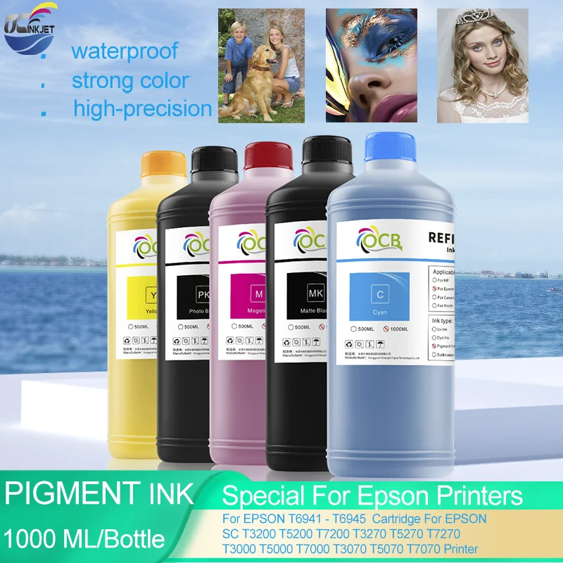 

5*1000ml Pigment Ink For EPSON T6941-T6945 For EPSON SC T3200 T5200 T7200 T3270 T5270 Printer Refill Ink 5 Colors