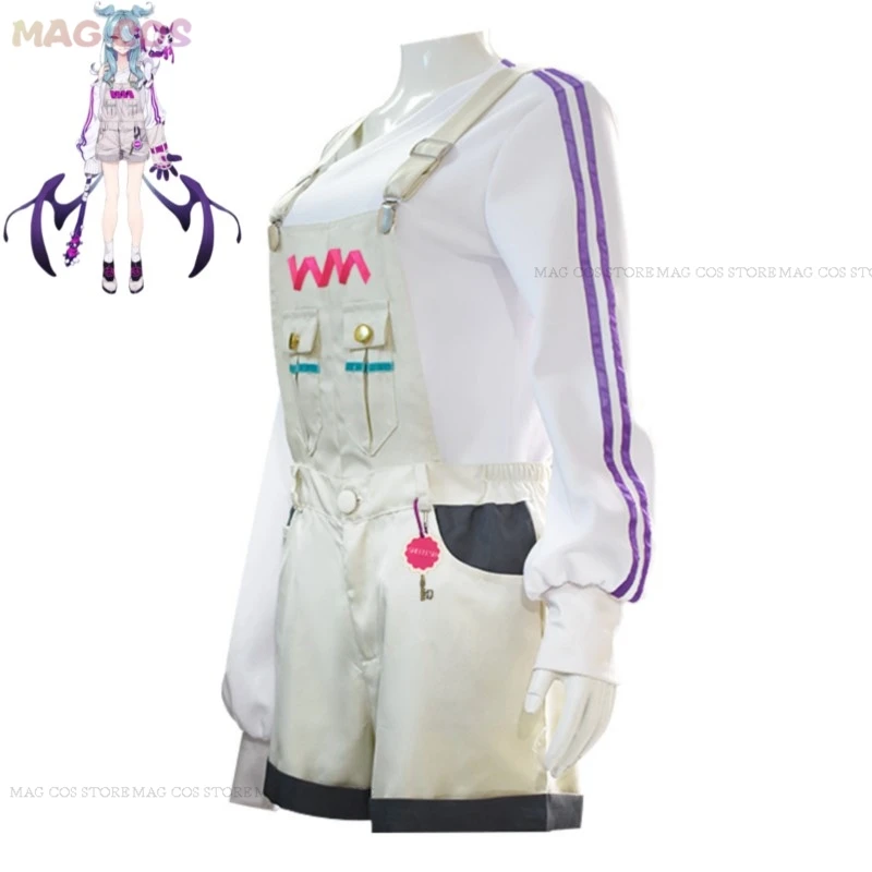 أنيمي NIJISANJI EN الظاهري YouTuber VTuber Elira Lazulight السروال القصير Elira شعر مستعار Pendora تأثيري حلي امرأة هالوين حفلة البدلة