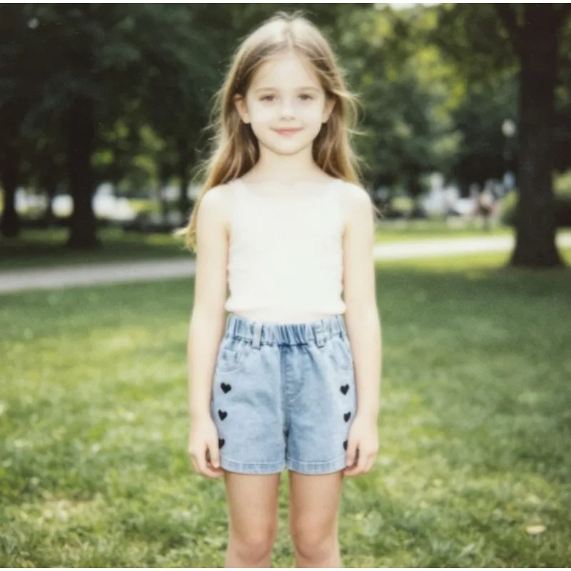 Trendy Summer Denim Shorts Baby Girls Korean Style Thin Comfortable Kids Casual Outfits