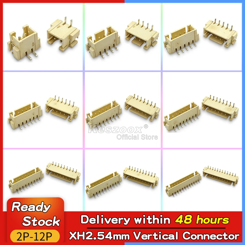 

Keszoox JST XH2.54 Connector 2.54mm Pitch SMT Vertical Socket Plug Header 2/3/4/5/6/7/8/9/10/11/12Pin【Support Wholesale】