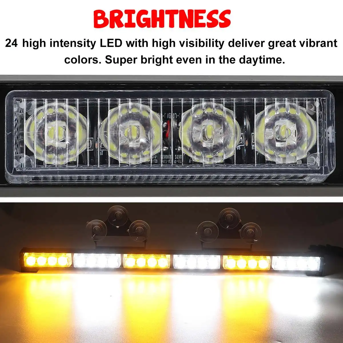 24/28/32LED Flashing Warning Light Bar 13 Modes Remote Control Beacon Emergency Strobe Light for Car Truck School Bus Trailer