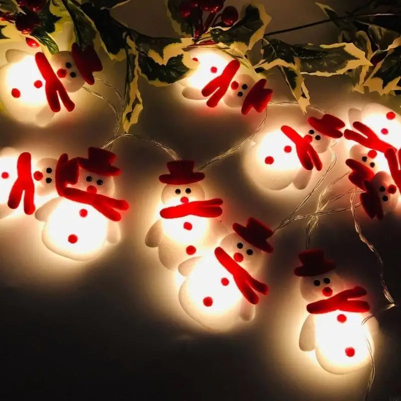 

Chriatmas Snowman Santa String Light 10/20-LED Christmas LED String Light Lamp Outdoor Christmas Party Decoration