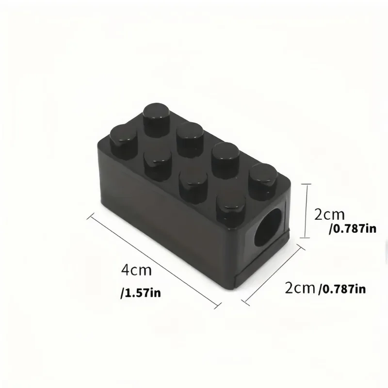 Random 10pcs Pencil Sharpener, Cartoon Building Block Pencil Sharpener Multi-color School Office Stationery, Back To School Gift