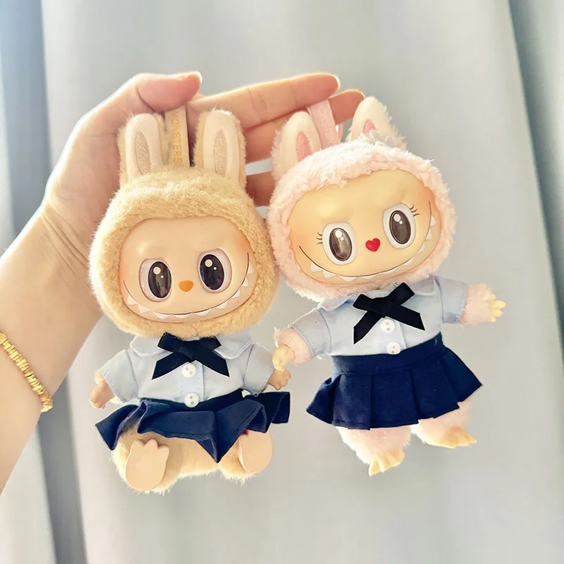 17cm Mini Plush Doll'S Clothes Labubu I II Idol Dolls Sitting Party Clothing Student Skirt Cute Accessories For Korea Kpop Exo