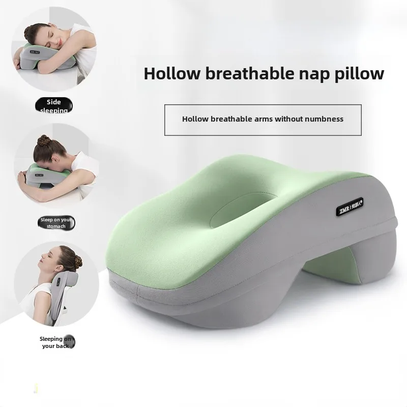 Almohadas para la siesta transpirables huecas para oficina, almohada para dormir relajante multifuncional, herramienta para dormir para estación de trabajo, almohadas de masaje para estudiantes