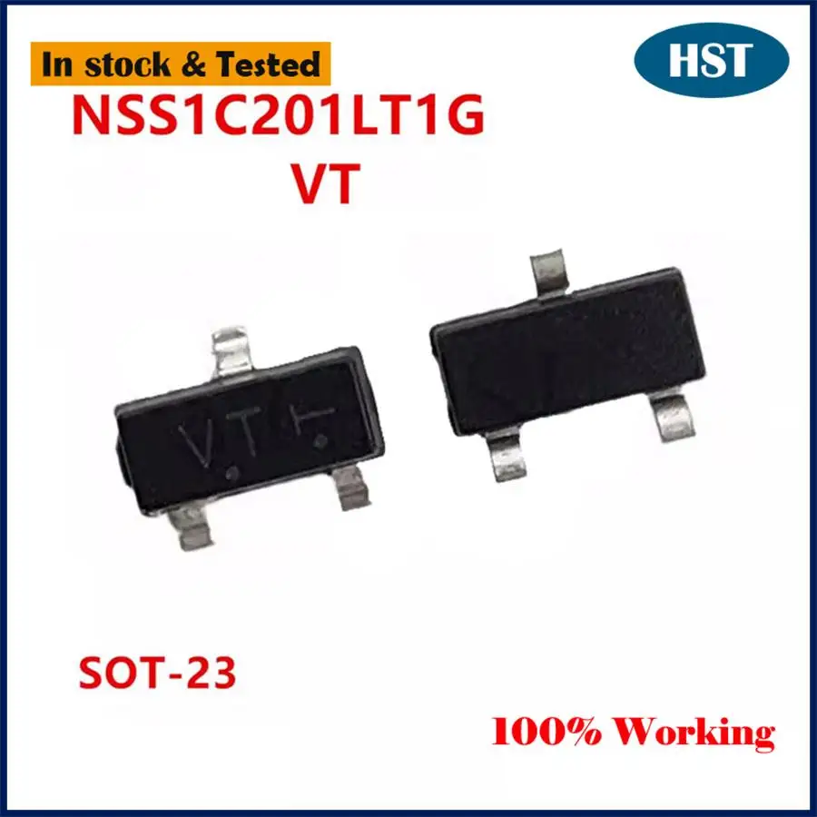 20PCS/LOT New NSS1C201LT1G SOT-23-3 Screen VT NPN 100V 2A Patch Triode IC Chip