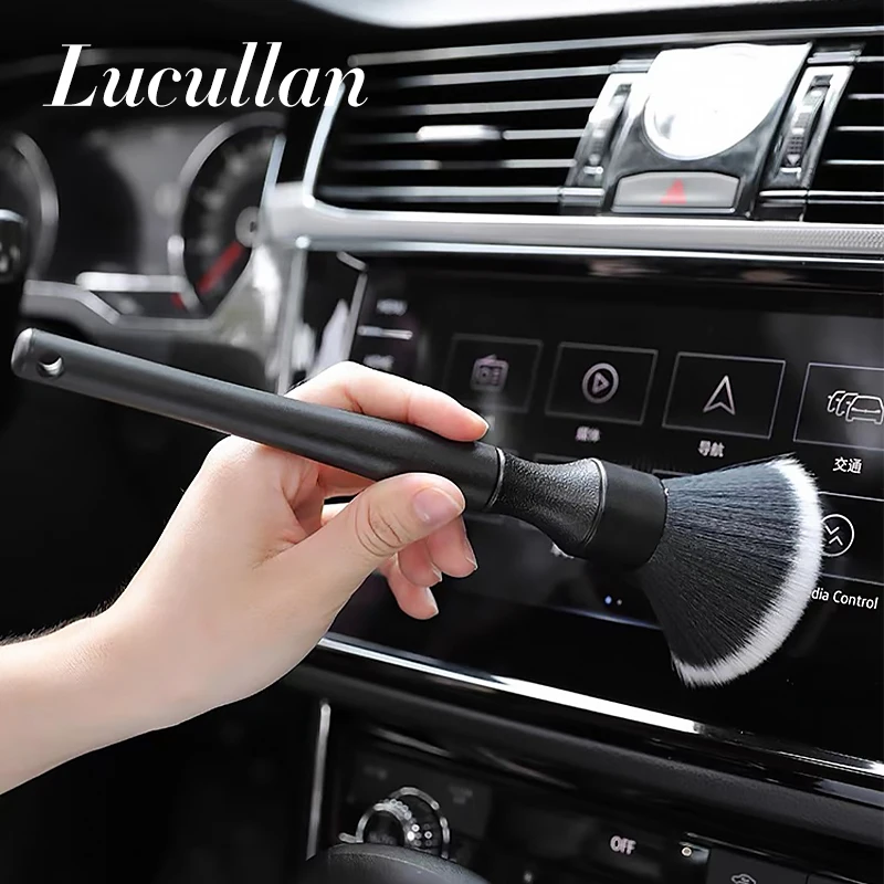 Lucullan Ultra-Soft Detailing Brush Super Dense Auto Interior Detail Brush With Synthetic Bristles Car Dashboard Duster Brush