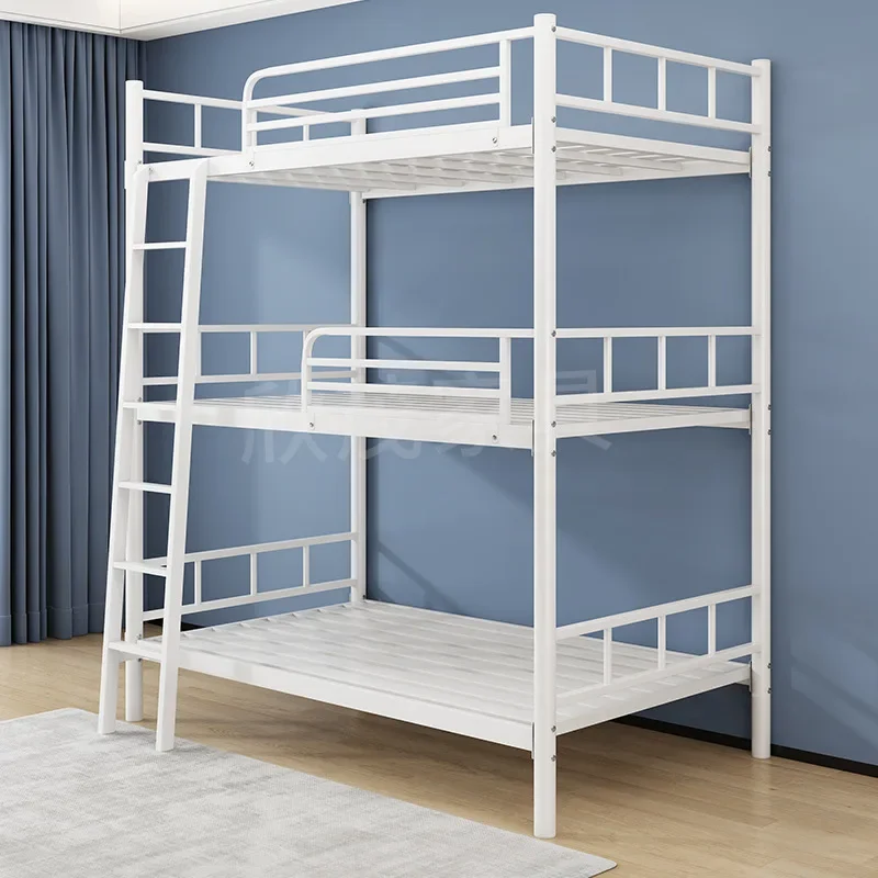 Factory Direct European Style Small Apartment Home Dormitory Metal Stabilized Student Wooden Storage Loft Bed