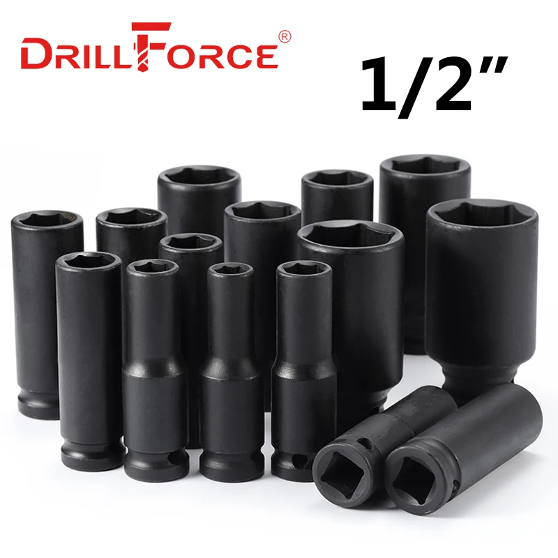 Drillforce 8-46mm Heavy Duty Deep Impact Wrench Socket Head 1/2\