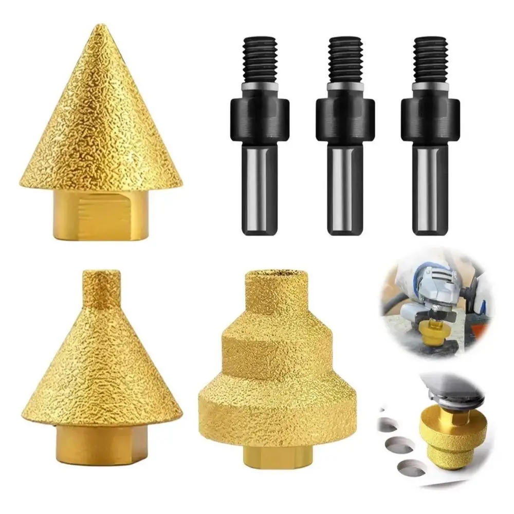 M10 Brazed Diamond Drill Bit Set Step Drill With Connecting Rod Brazed Diamond Drill Kit 3Pcs/set Chamfer Bit Drill Bits Kit