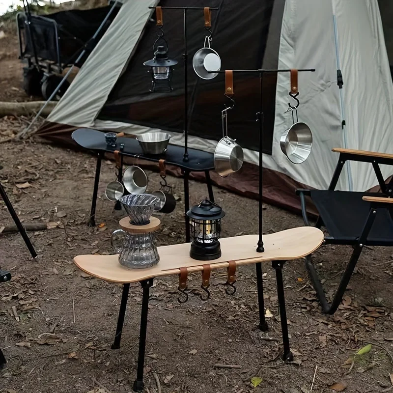 Skateboard-Inspired Foldable Table - Lightweight, Portable & Durable Stainless Steel for Outdoor Camping and Indoor Use