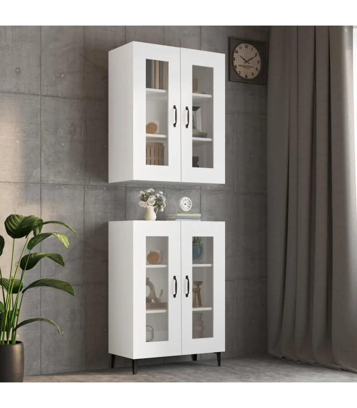 Sideboards wall cabinet hanging white 69,5x34x90 cm