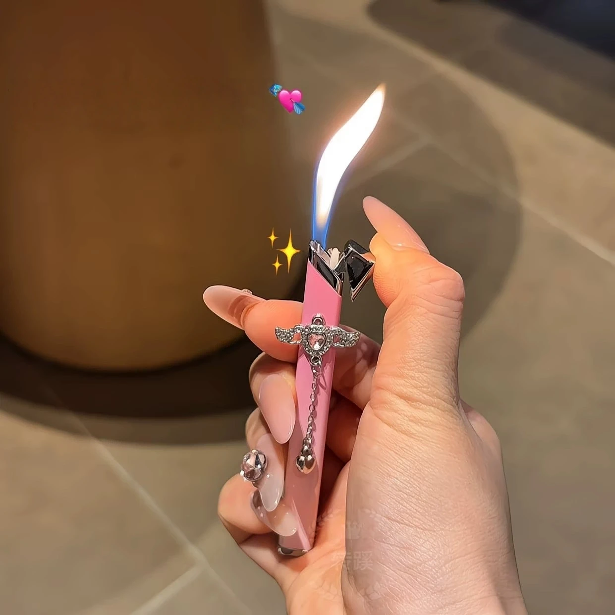 New Fashionable Handmade High Beauty Inflatable Lighter Metal Small Strip Outdoor Lighter Instagram Men and Women's Gift