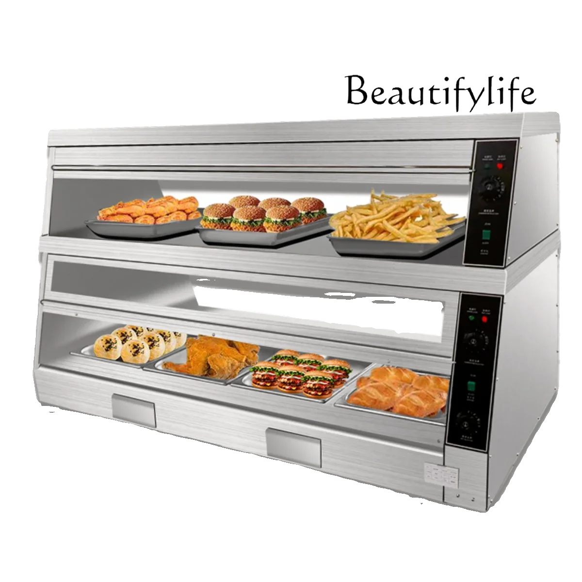 

Commercial heating thermostatic display cabinet fried chicken burger egg tart incubator