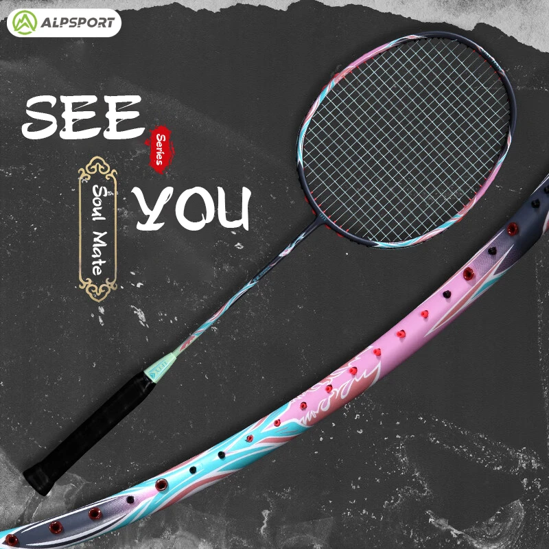 Alpsport DJ Series Badminton Racket Carbon Fiber 100% Genuine 5U 75G Professional Racket Max 30LBS G5 Offensive Defense ALP DJ