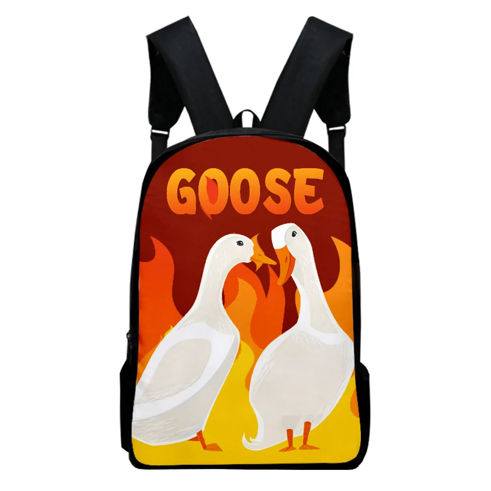 Trendy Popular Funny Goose element Notebook Backpacks pupil School Bags 3D Print Oxford Waterproof Boys/Girls Laptop Backpacks
