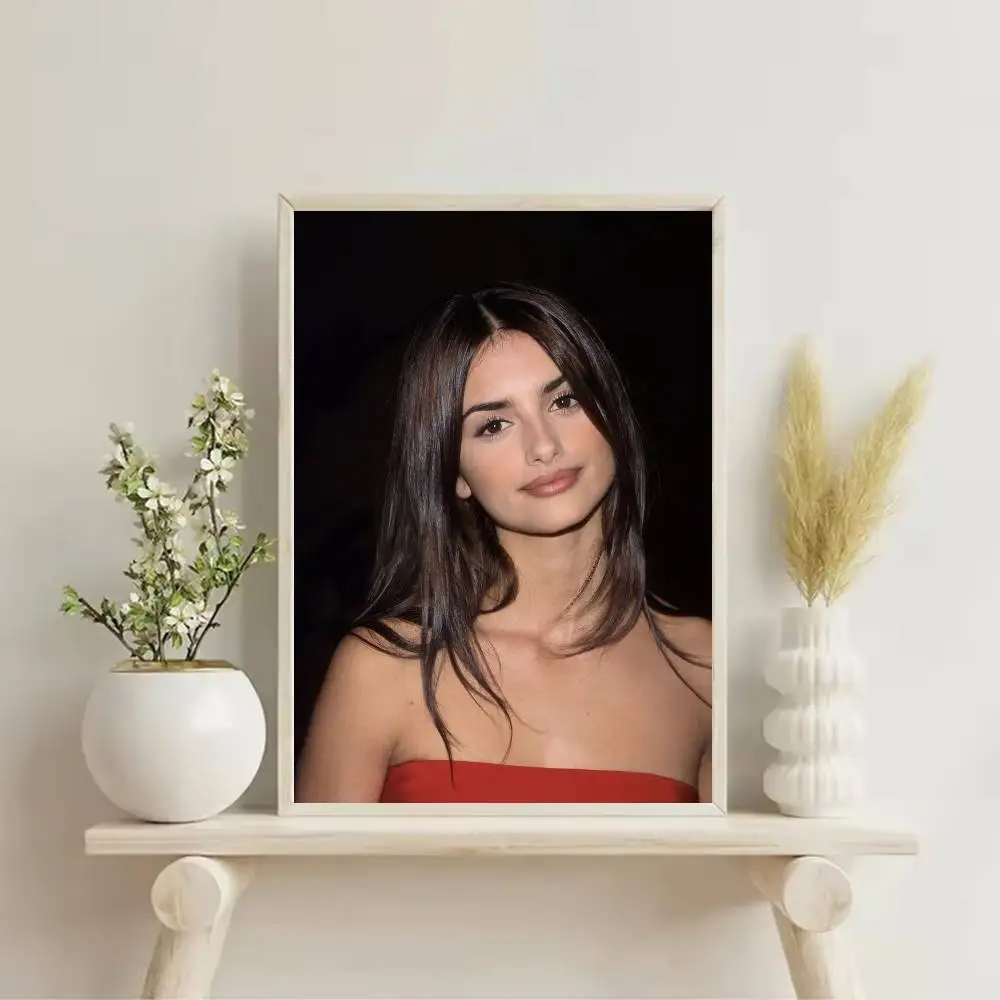 P-Penelope Cruz Spanish Charm Poster Self-adhesive Art Waterproof Paper Sticker Coffee House Bar Room Wall Decor