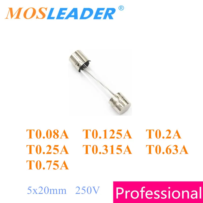 Mosleader 100pcs 5x20mm Tardiness fuse 250V 0.08A 0.125A 0.2A 0.25A 0.315A 0.63A 0.75A 80mA 125mA 200mA 250mA 315mA 630mA 750mA