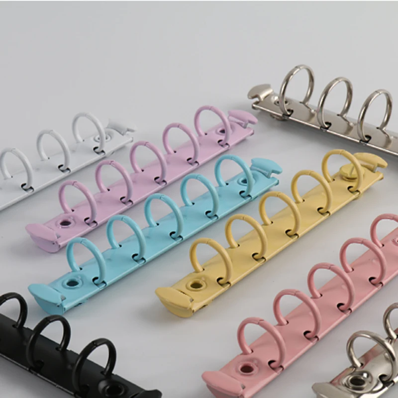 2Pcs A8 15mm 20mm Mini Metal Binder M5 Notebook 5 Holes Small Rings Clip With Screws Loose-leaf Binding Hardware Accessories