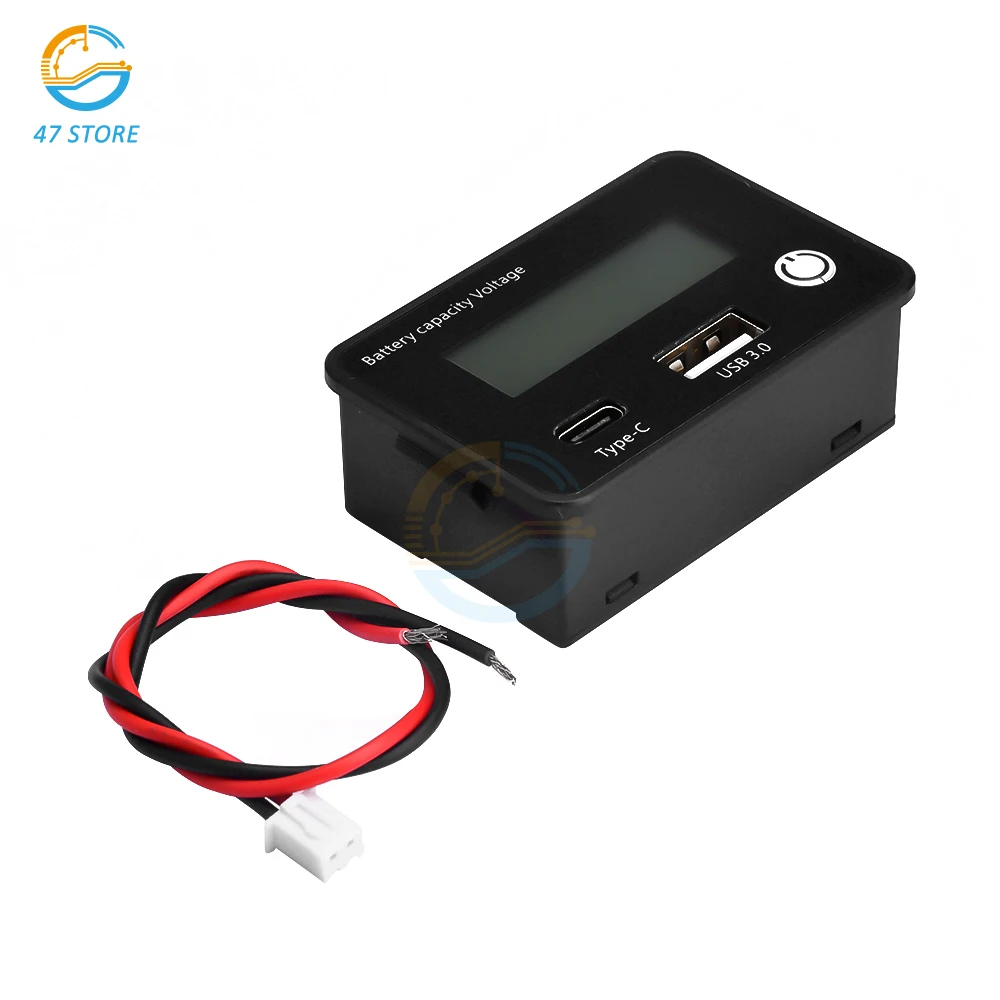 Monitor de batería Digital para coche, probador de capacidad de batería, medidor de nivel de porcentaje, medidor de voltaje, 12V, 24V, pantalla LCD