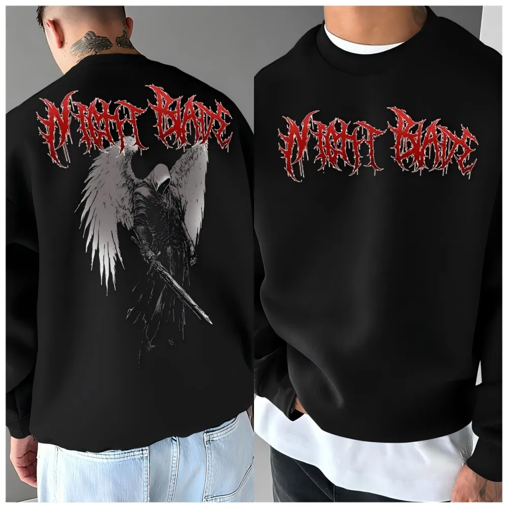 

Европейская и американская модная осенняя мужская темная ангельская буквенная печать, микроэластичная удобная толстовка с капюшоном, уличная уличная толстовка